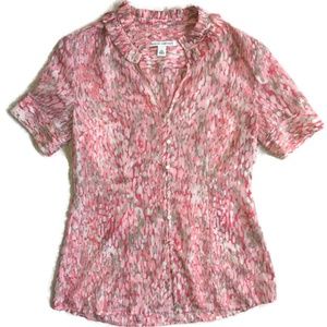 Banana Republic Pink/Gray/White Blouse-Sz XS